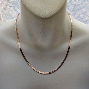 Vintage Unisex Russian USSR 14K 583 Rose Pink Gold Snake Link Chain Necklace P